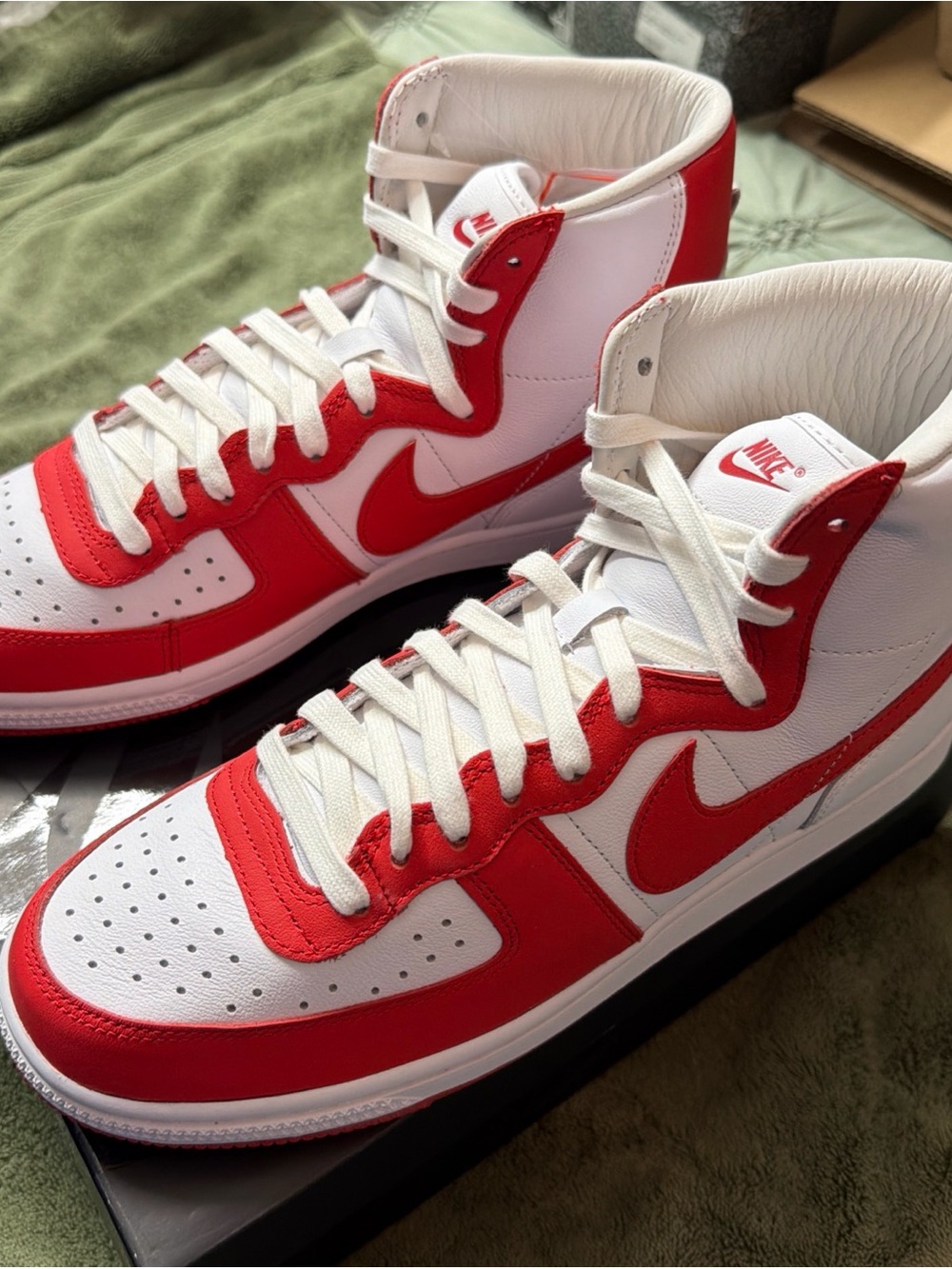 Size 10-🔥Nike Terminator High FJ4454-100 University Red WhiteRetroNEW IN BOX DS